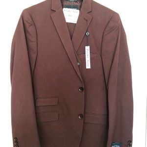Paisley & Gray Burgundy Solid 3-Piece Suit